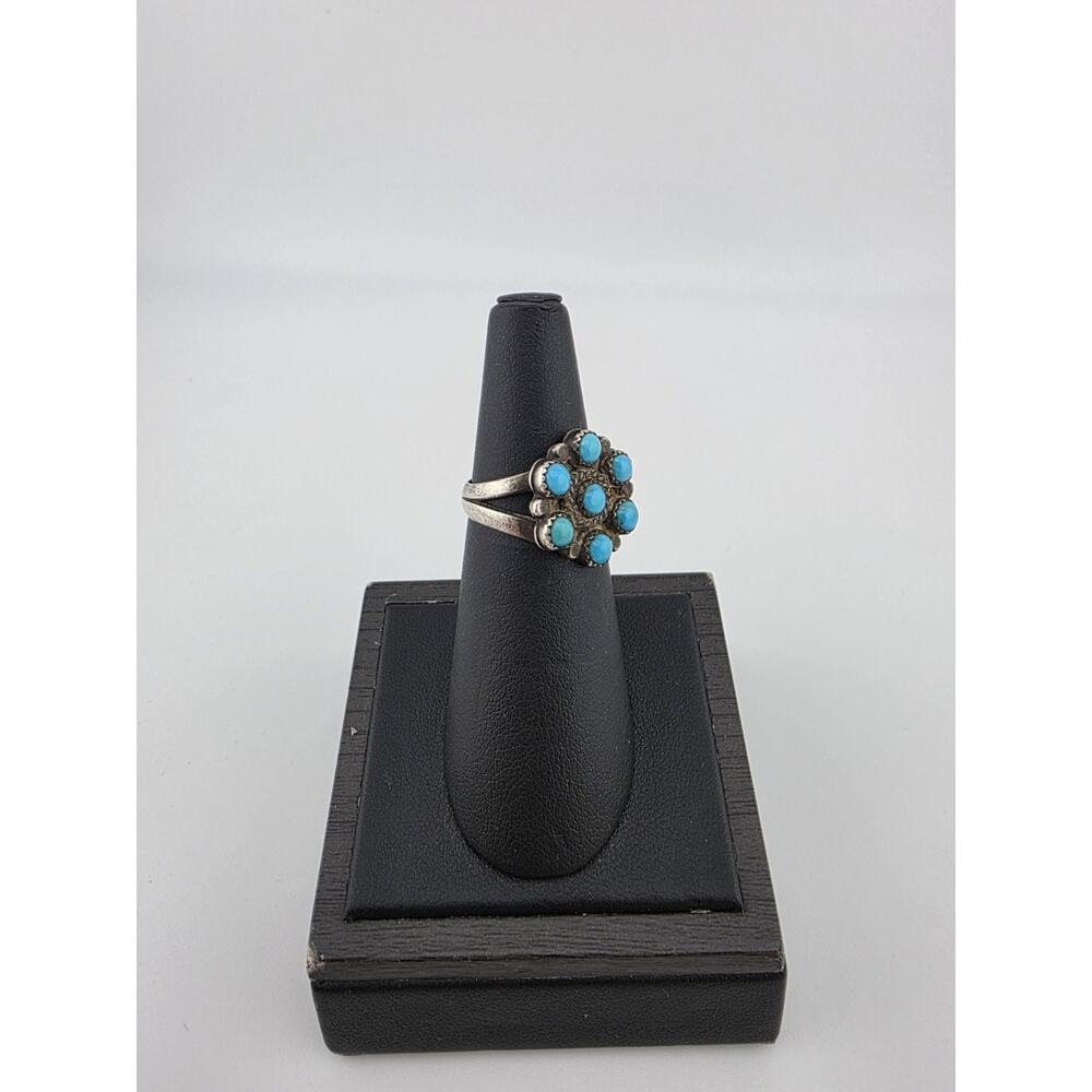 Native American Sterling Silver 925 Turquoise Ring Size 7 - Picture 3 of 6